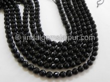Black Onyx Faceted Round Shape Beads